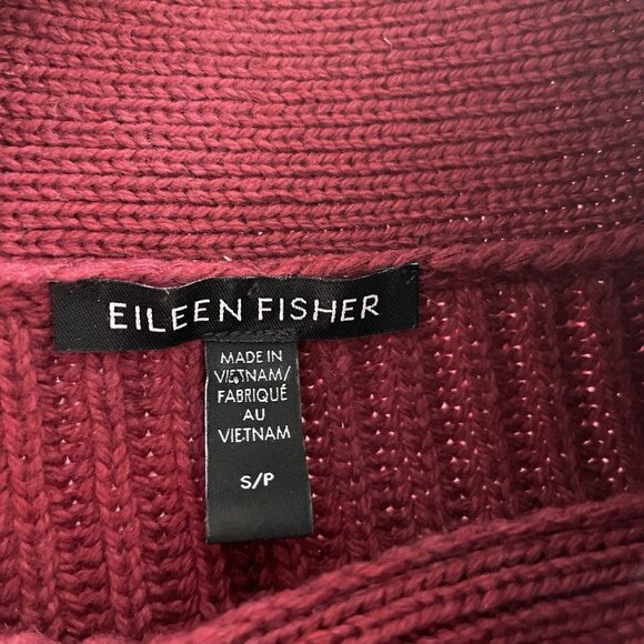 Eileen Fisher Womens Sweater Sz Small Red Organic Cotton Cashmere Minimalist - Picture 11 of 11